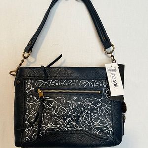 the Sak Leather Sholder Bag Indigo color